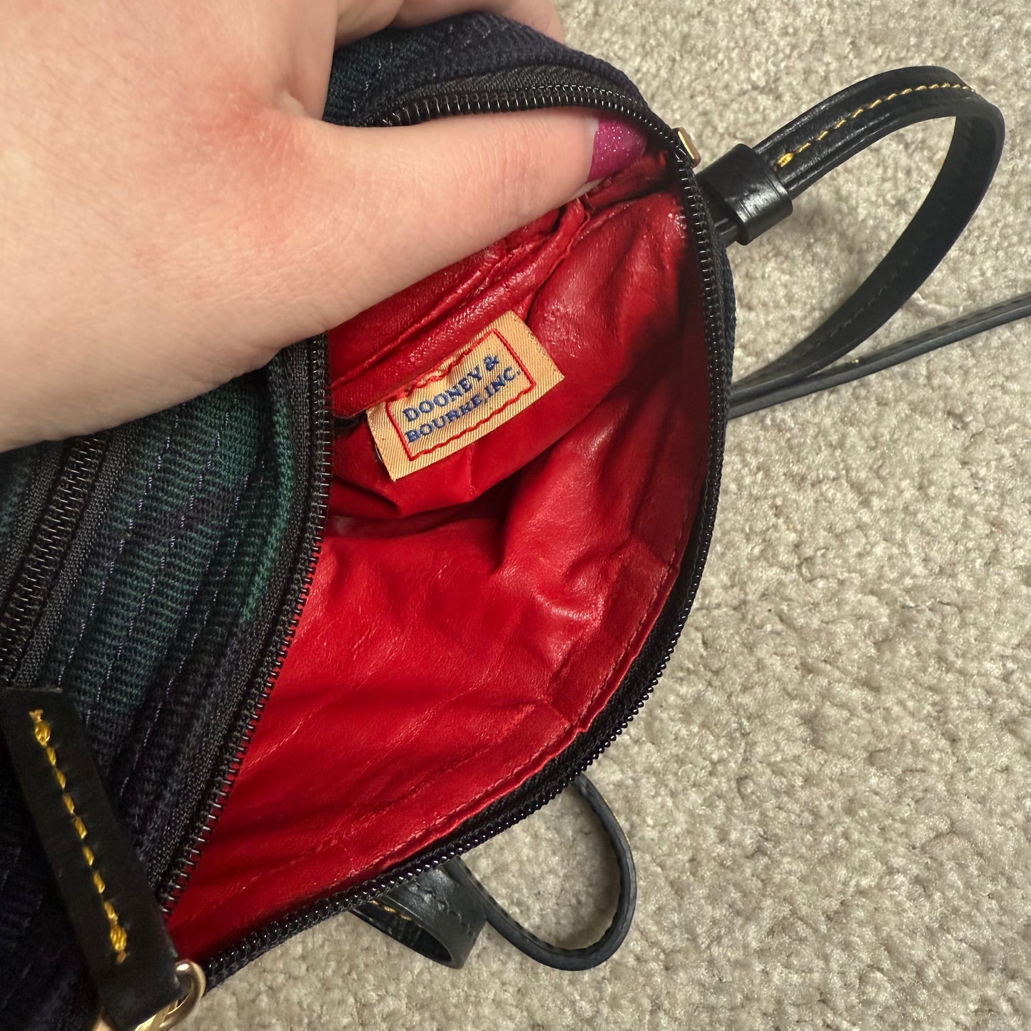 Dooney & Bourke Wool Tartan Tri-Zip Crossbody