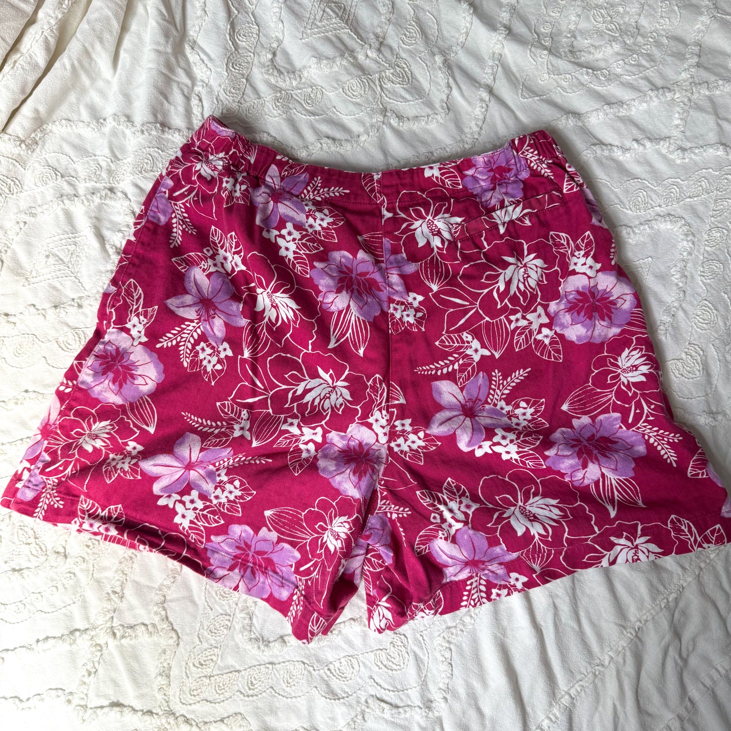 White stag pink floral skort