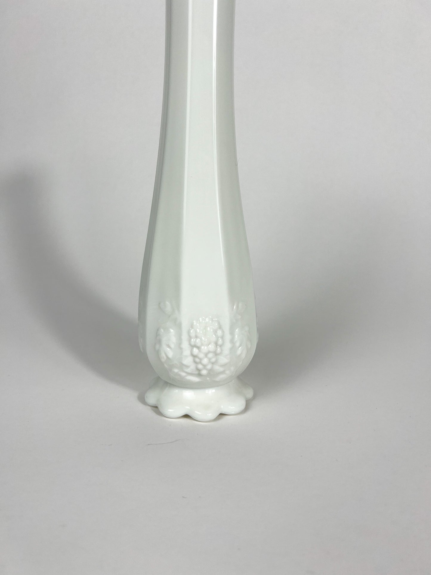 Westmoreland Milk Glass Swung Vase - Paneled Grapes