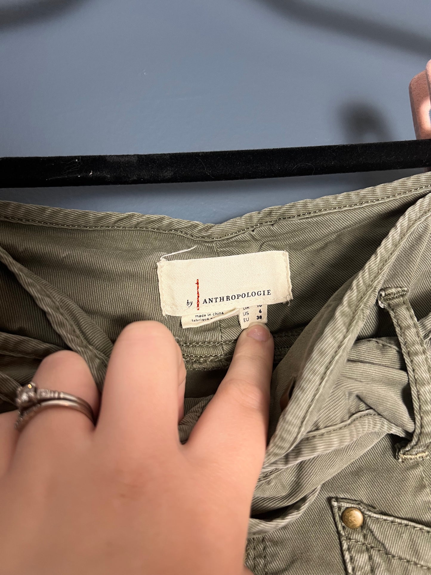 Anthropologie Green Shorts w/ Belt