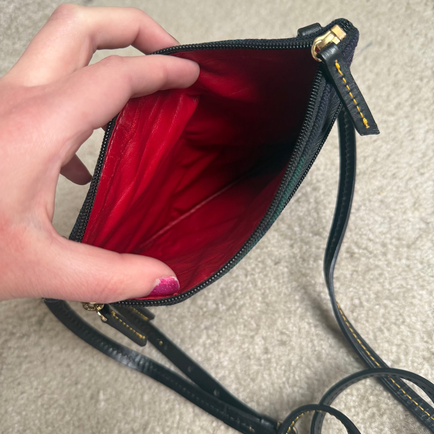 Dooney & Bourke Wool Tartan Tri-Zip Crossbody