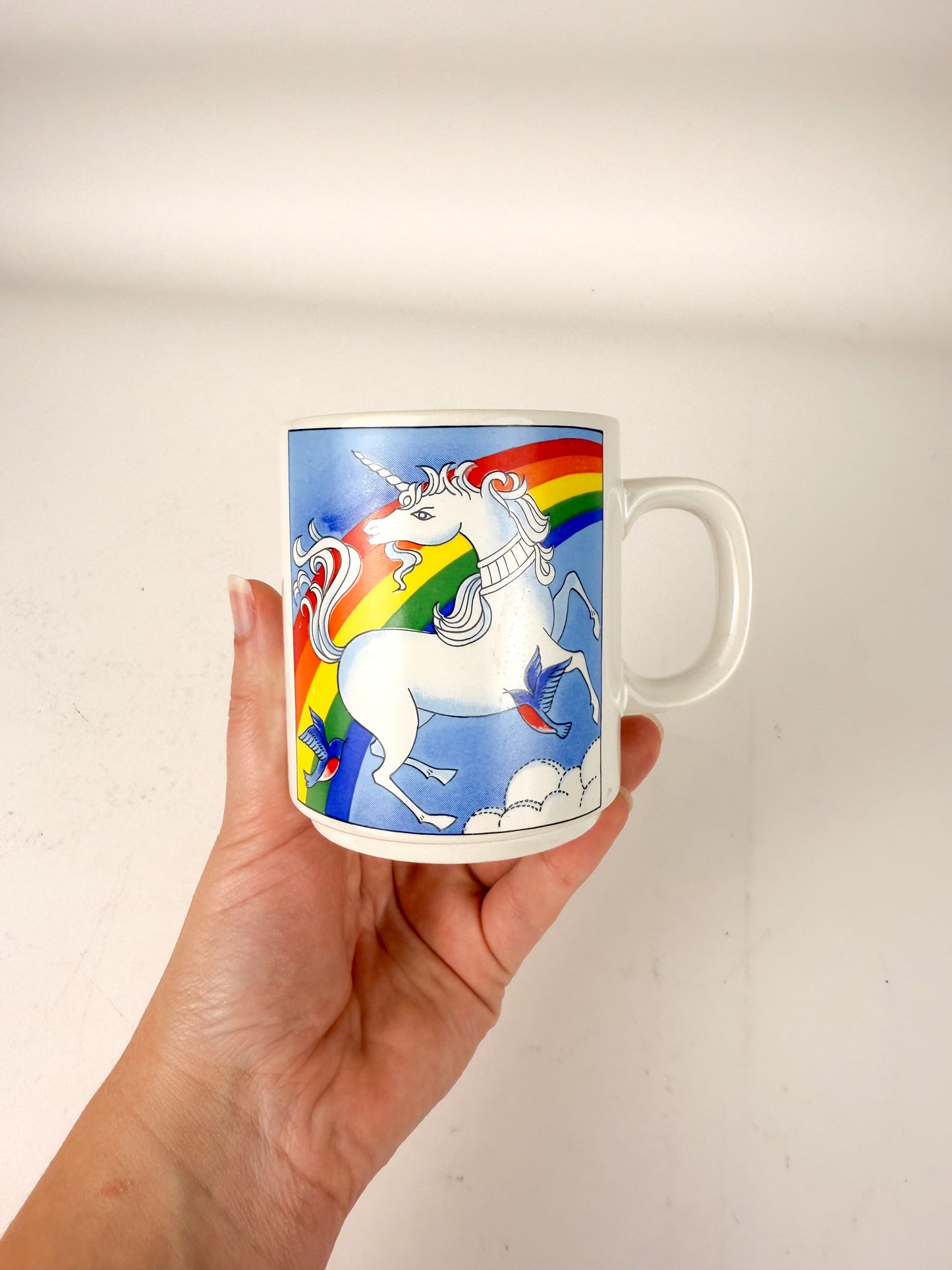 Vintage rainbow & unicorn mug