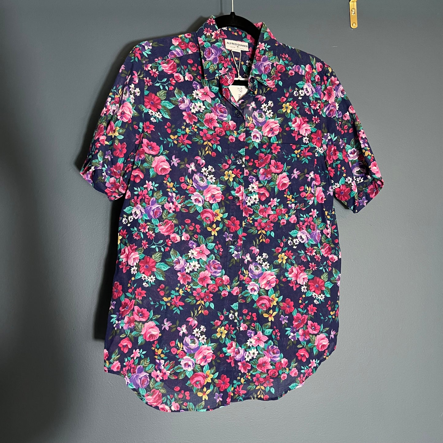 Alfred Dunner Floral Button Down Blouse
