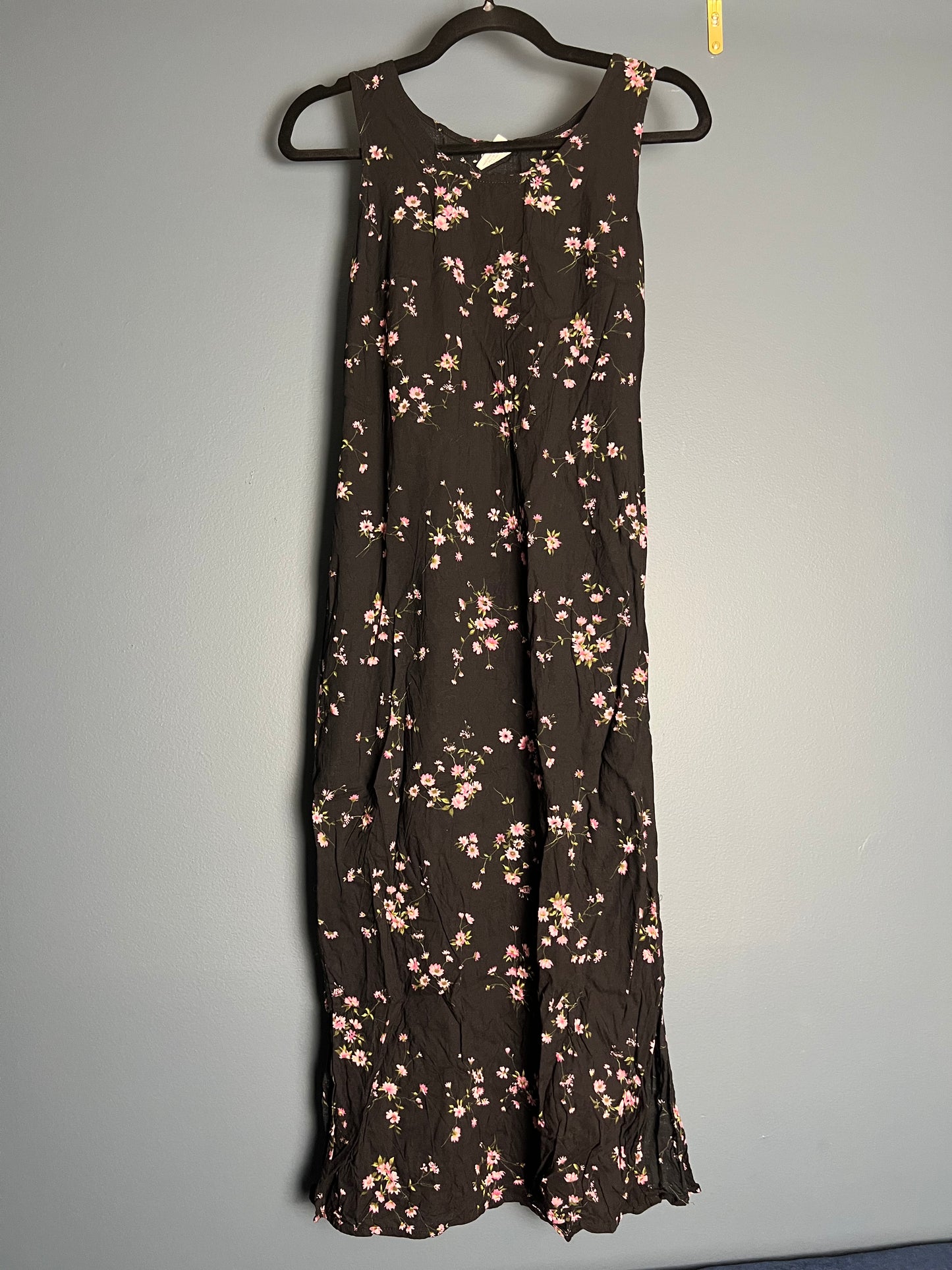 Unmarked Black Dress w/ Pink Florals