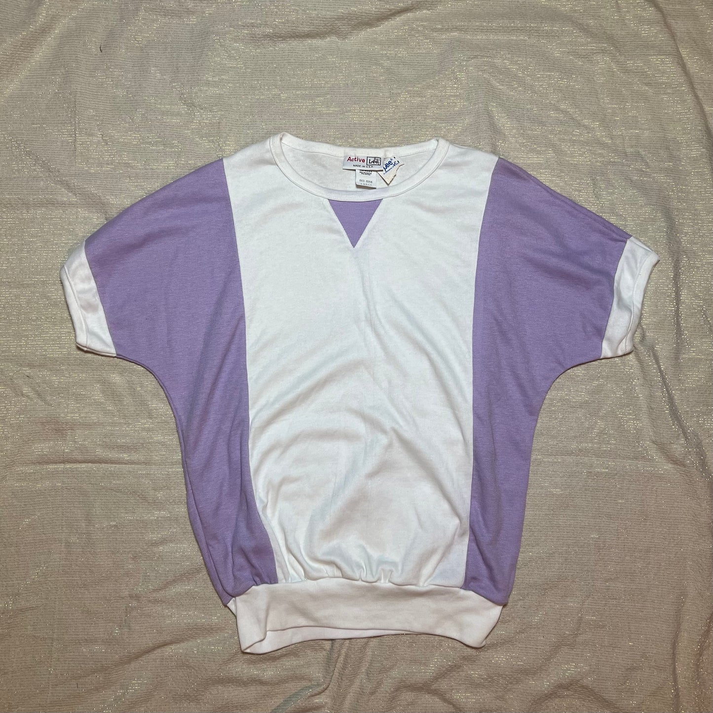 Vintage NWT Lee Active White/Purple Top