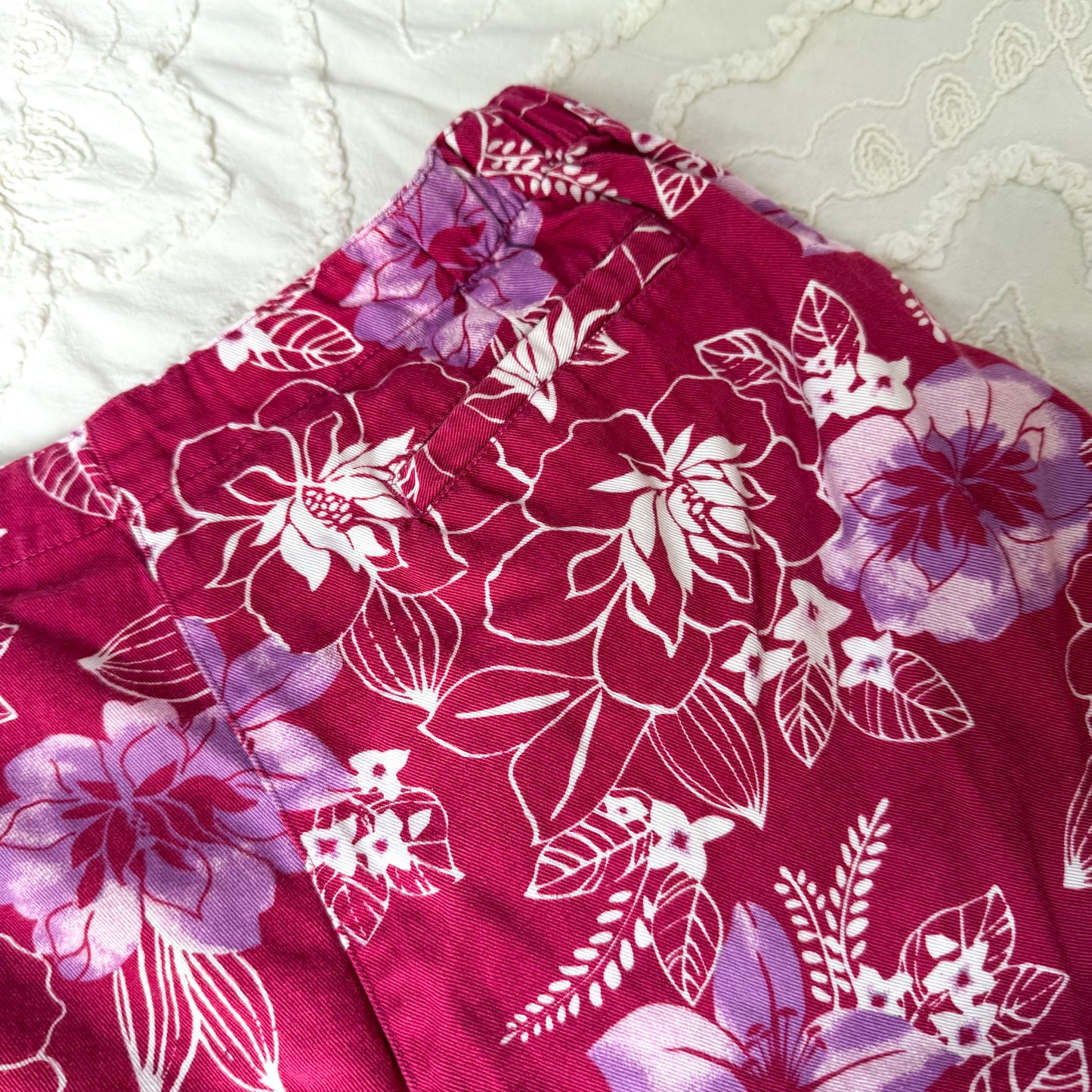 White stag pink floral skort