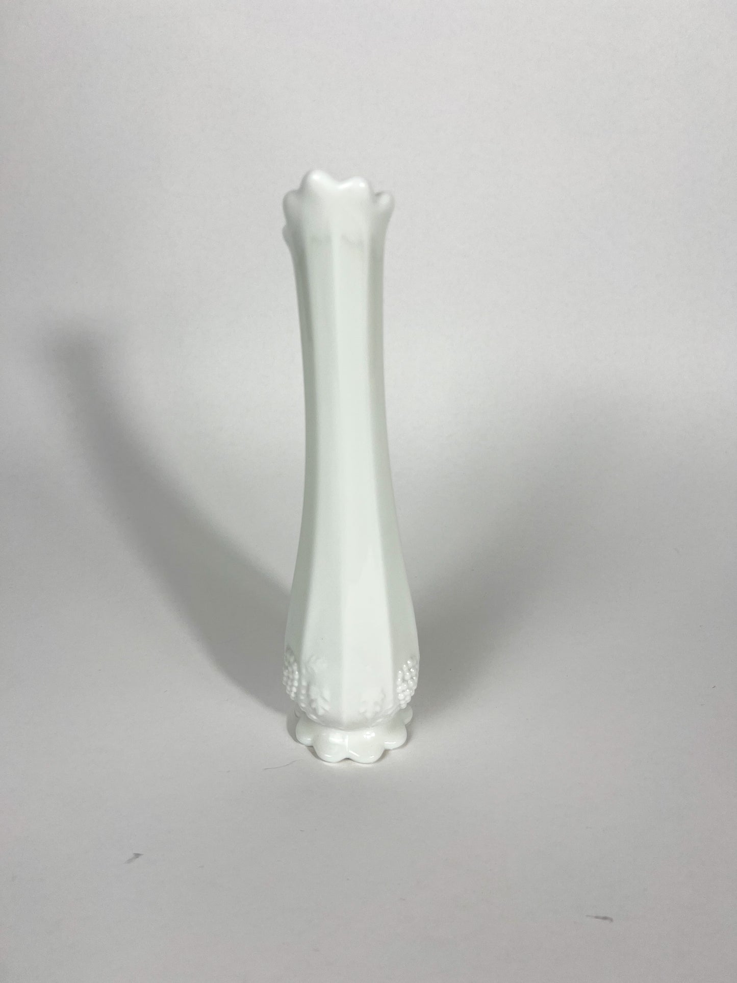 Westmoreland Milk Glass Swung Vase - Paneled Grapes