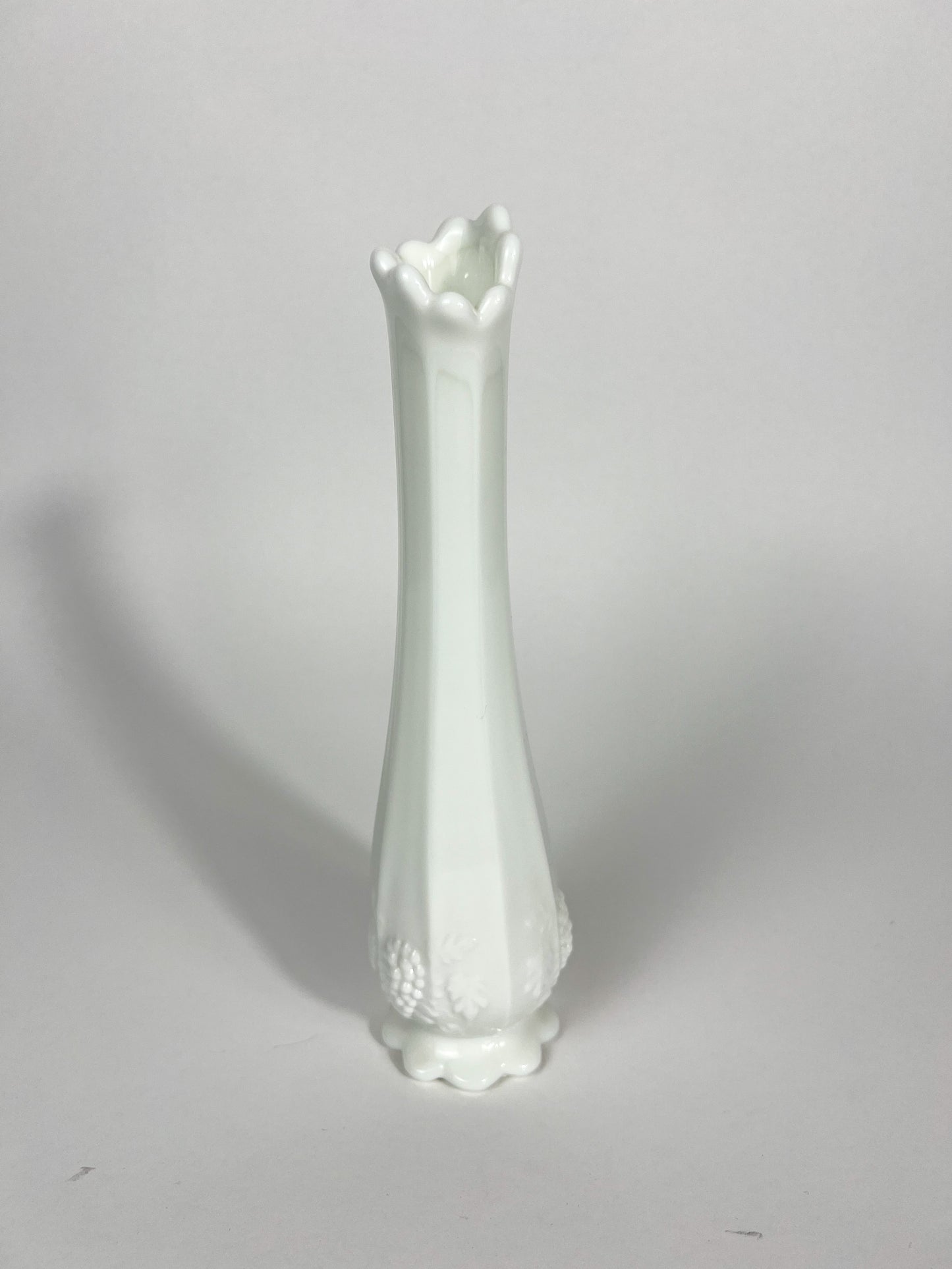 Westmoreland Milk Glass Swung Vase - Paneled Grapes