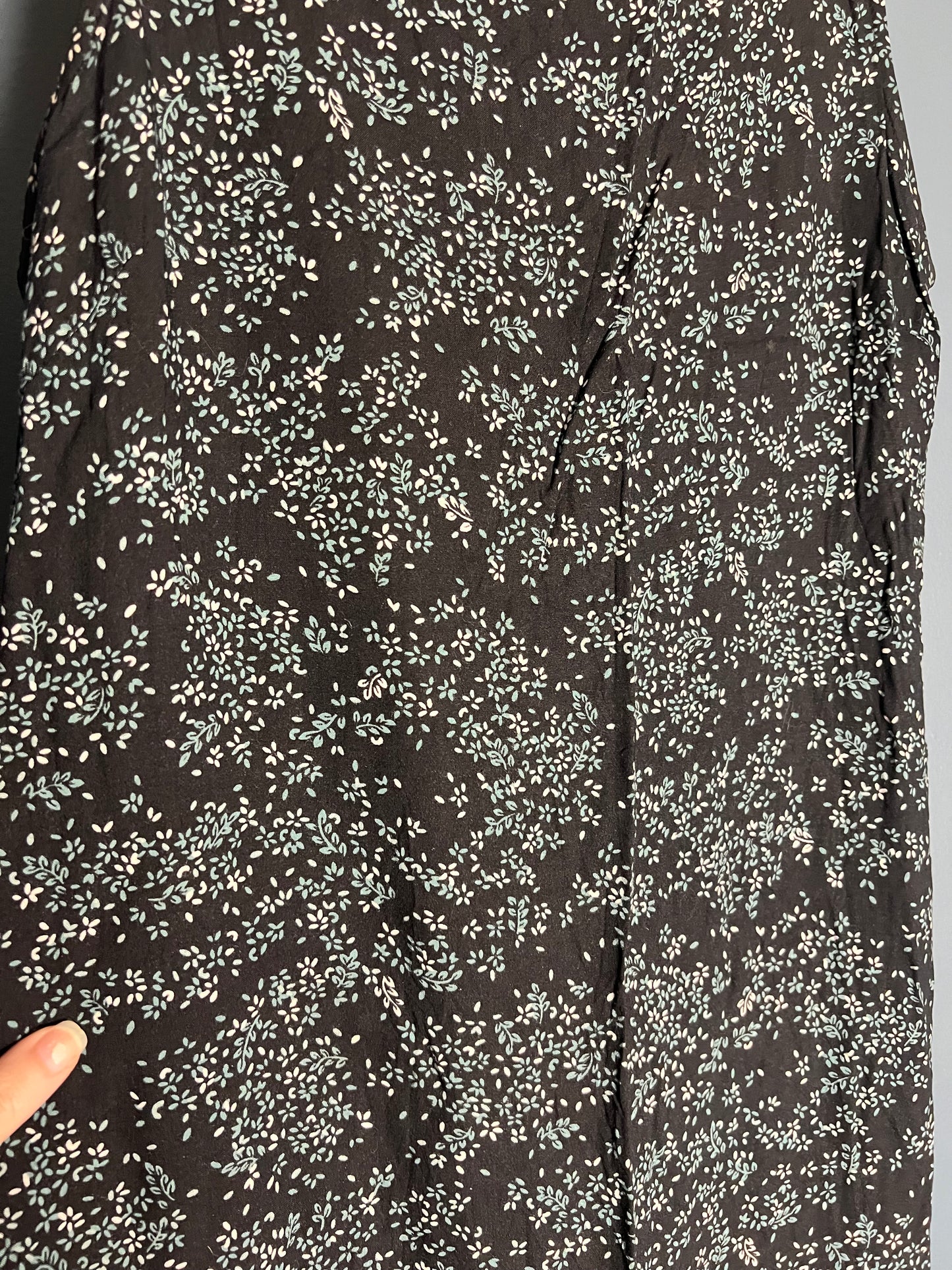 Teddi Black Dress w/ Green Florals
