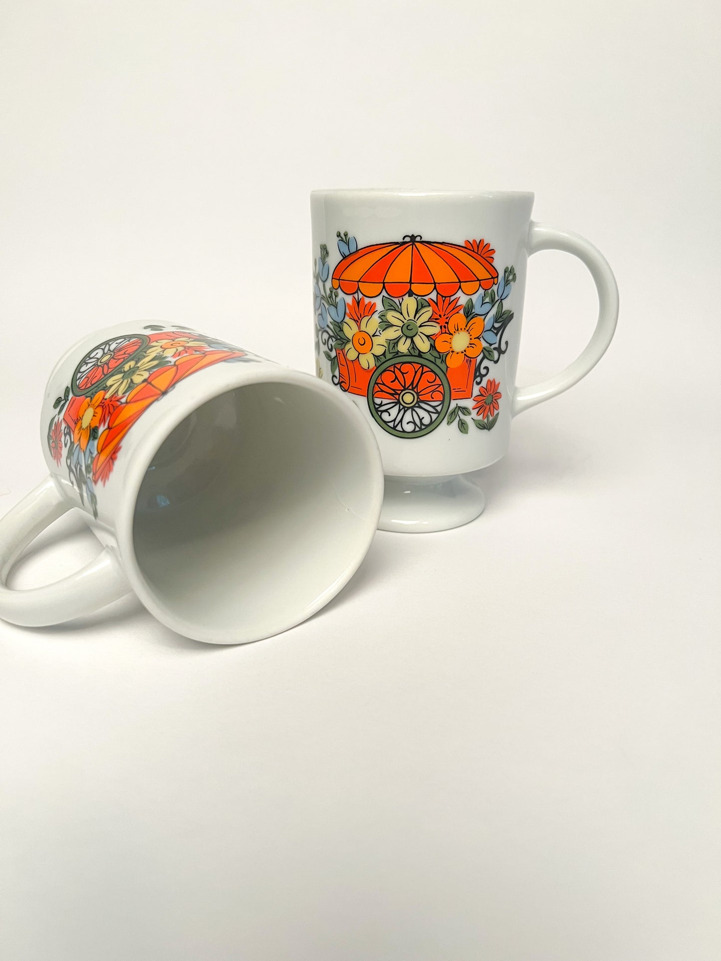 Pair of Ceramic Pedestal Coffee Mugs