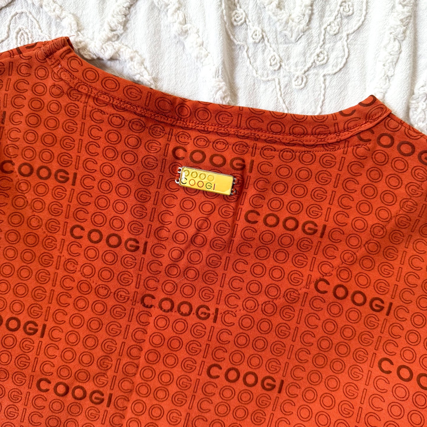 Vintage Coogie Orange Spellout Long Sleeve Shirt