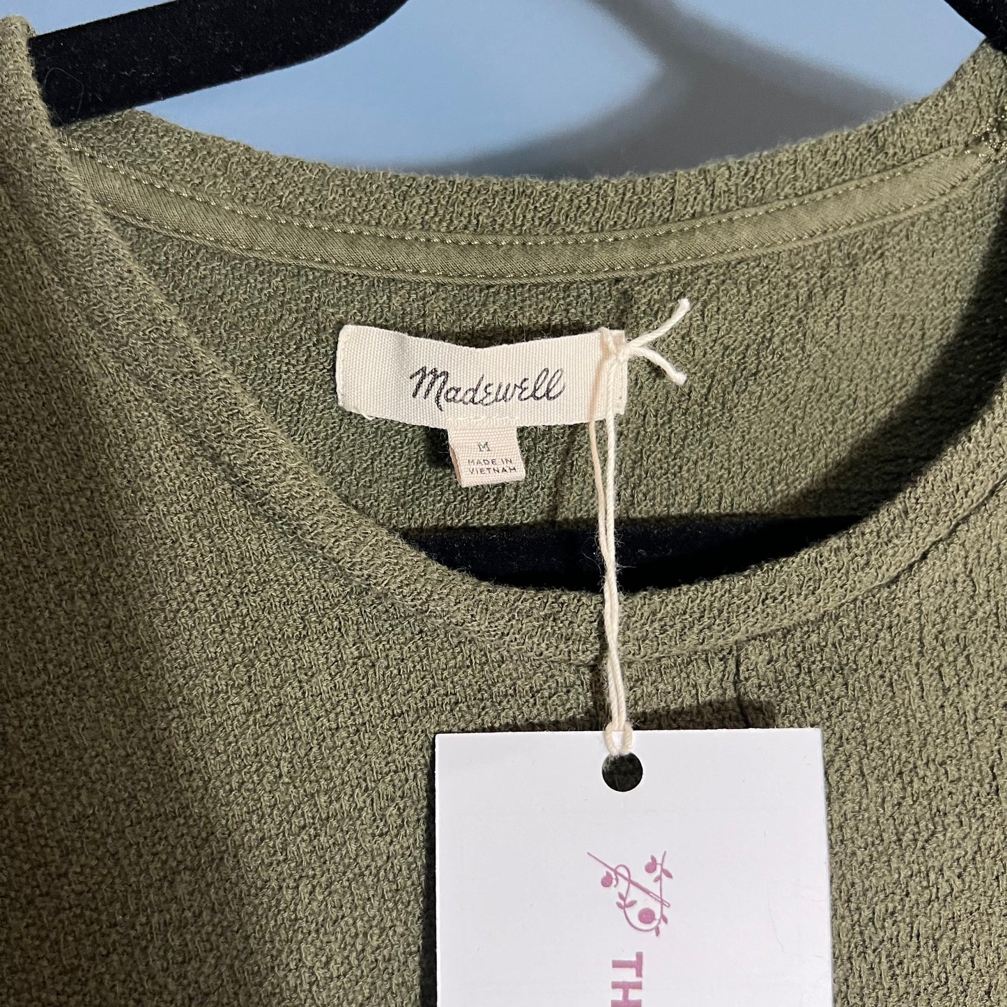 Madewell Green Knot-Front Top
