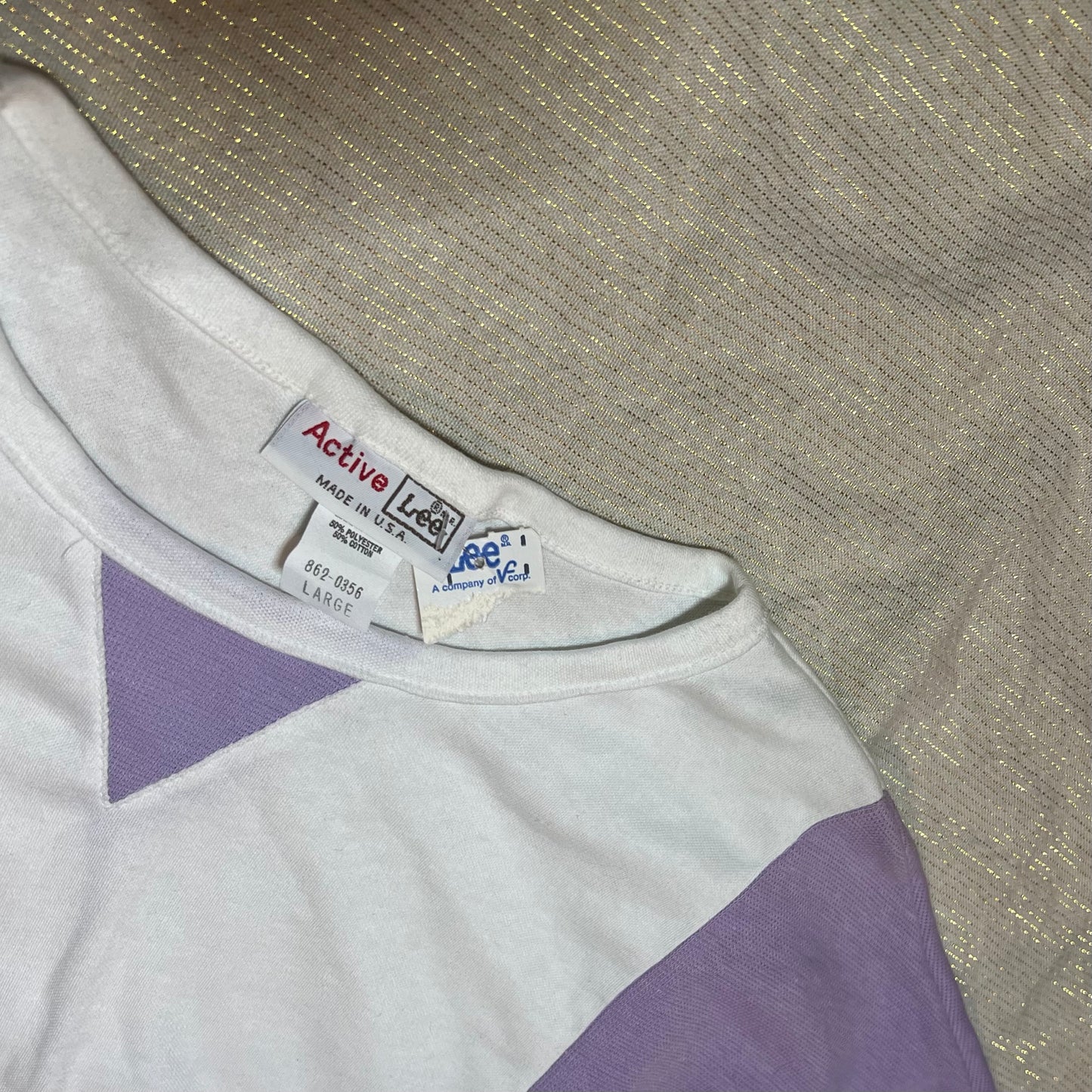 Vintage NWT Lee Active White/Purple Top