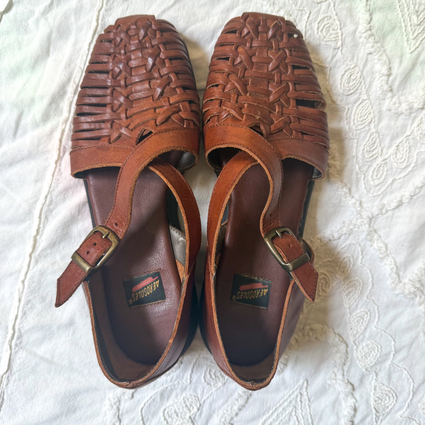 Vintage Aerosoles woven leather huaraches