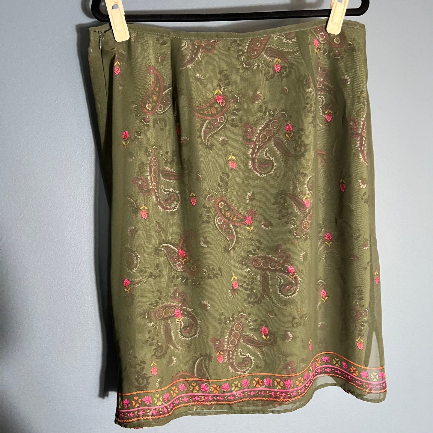 Vintage Ilyza Green Paisley Shirt