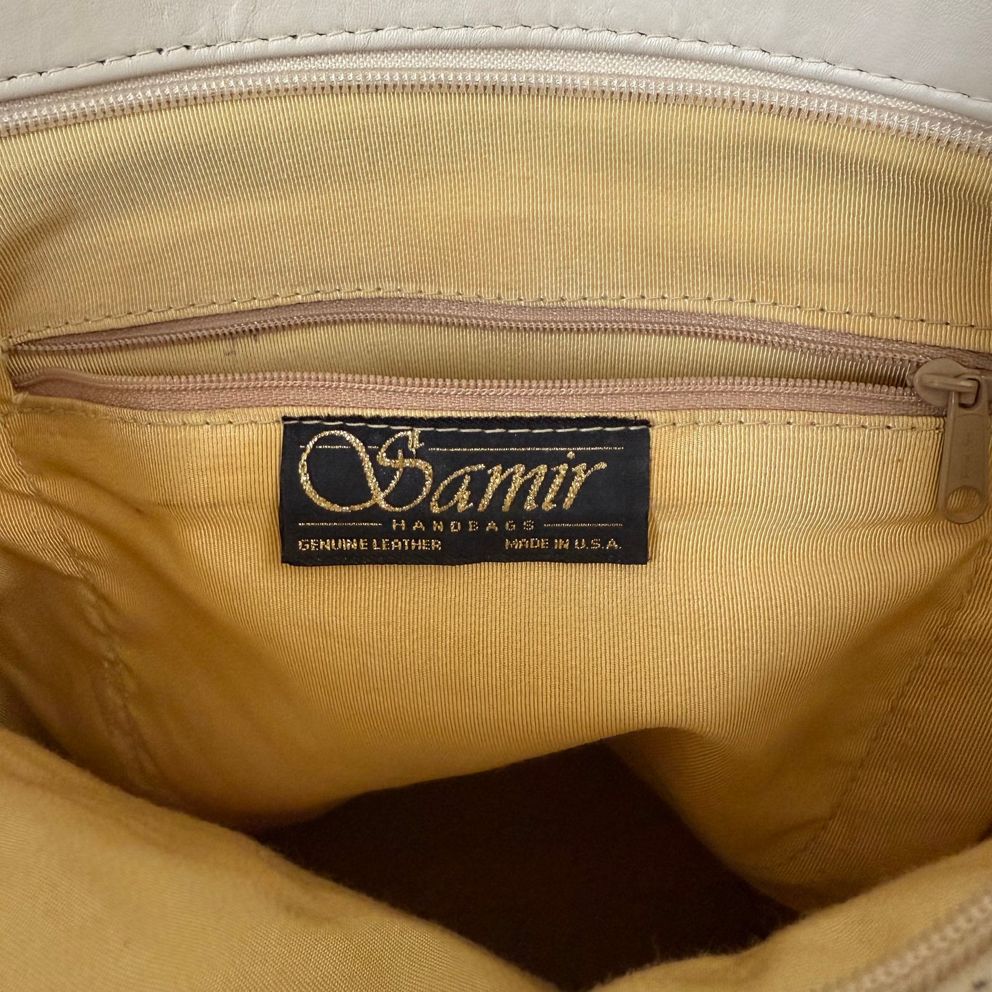 80s Samir leather shoulder bag w/ geometric design