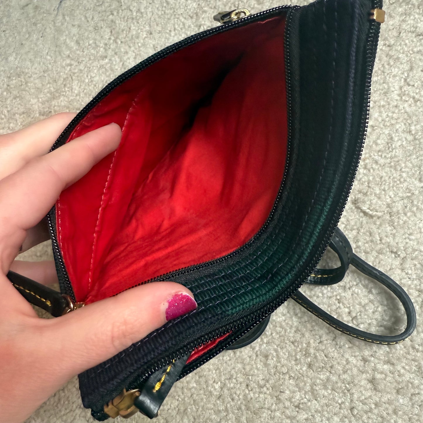 Dooney & Bourke Wool Tartan Tri-Zip Crossbody