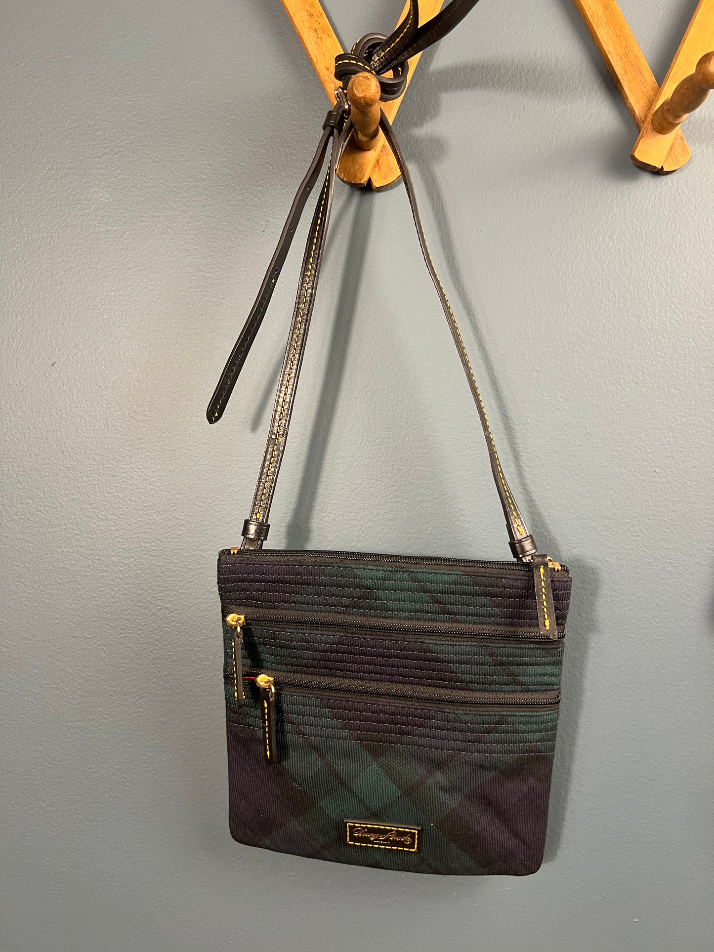 Dooney & Bourke Wool Tartan Tri-Zip Crossbody