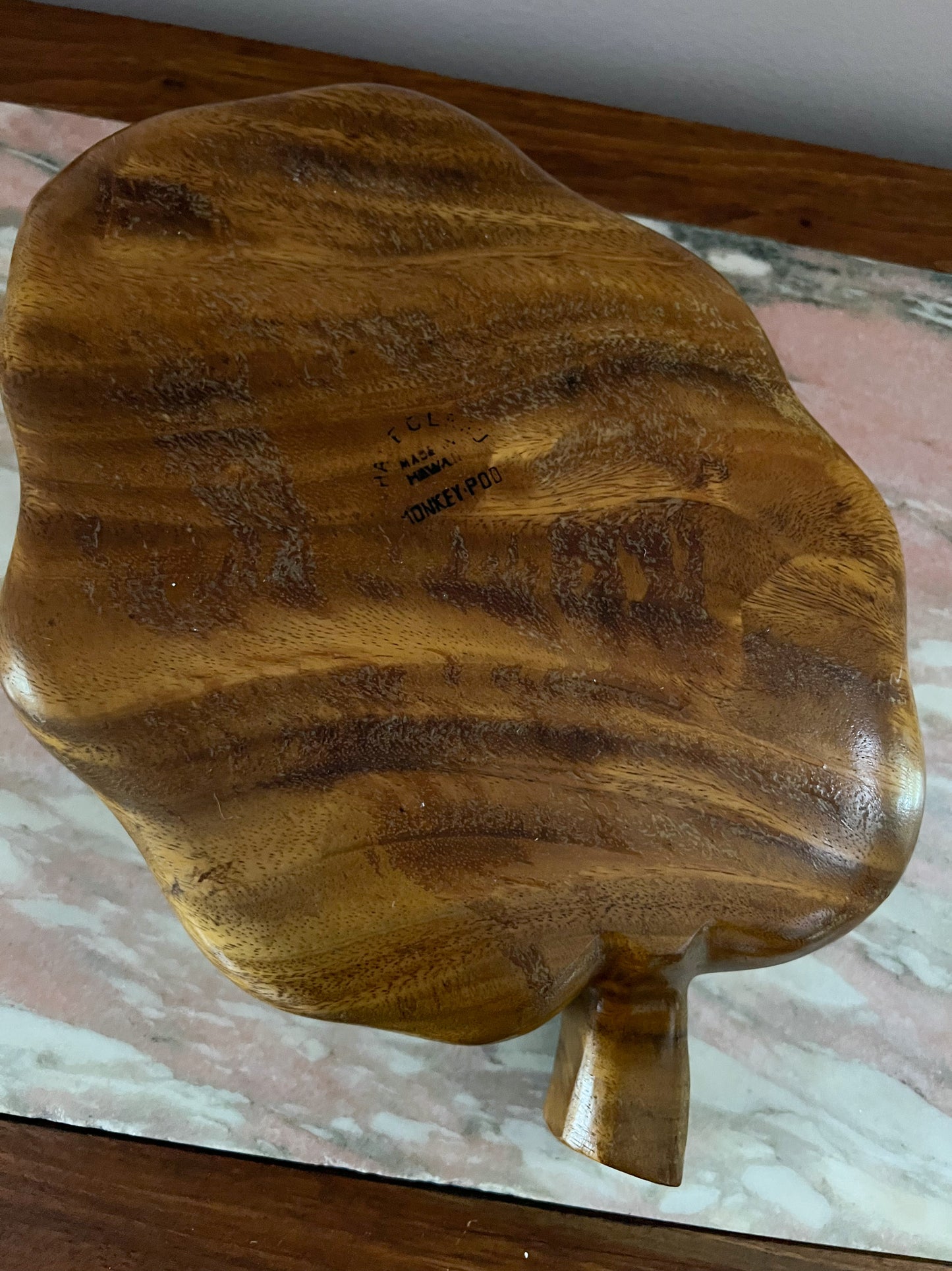 Large Leaf Monkey Pod Wood Bowl