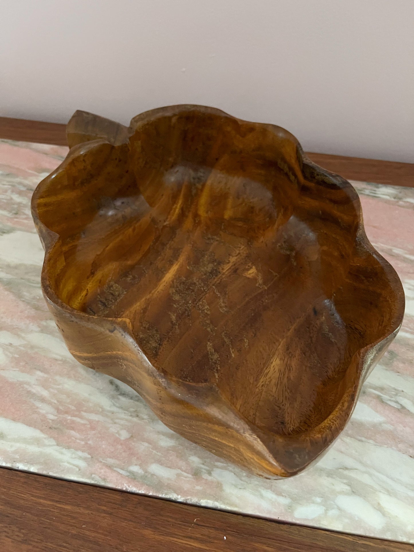 Large Leaf Monkey Pod Wood Bowl
