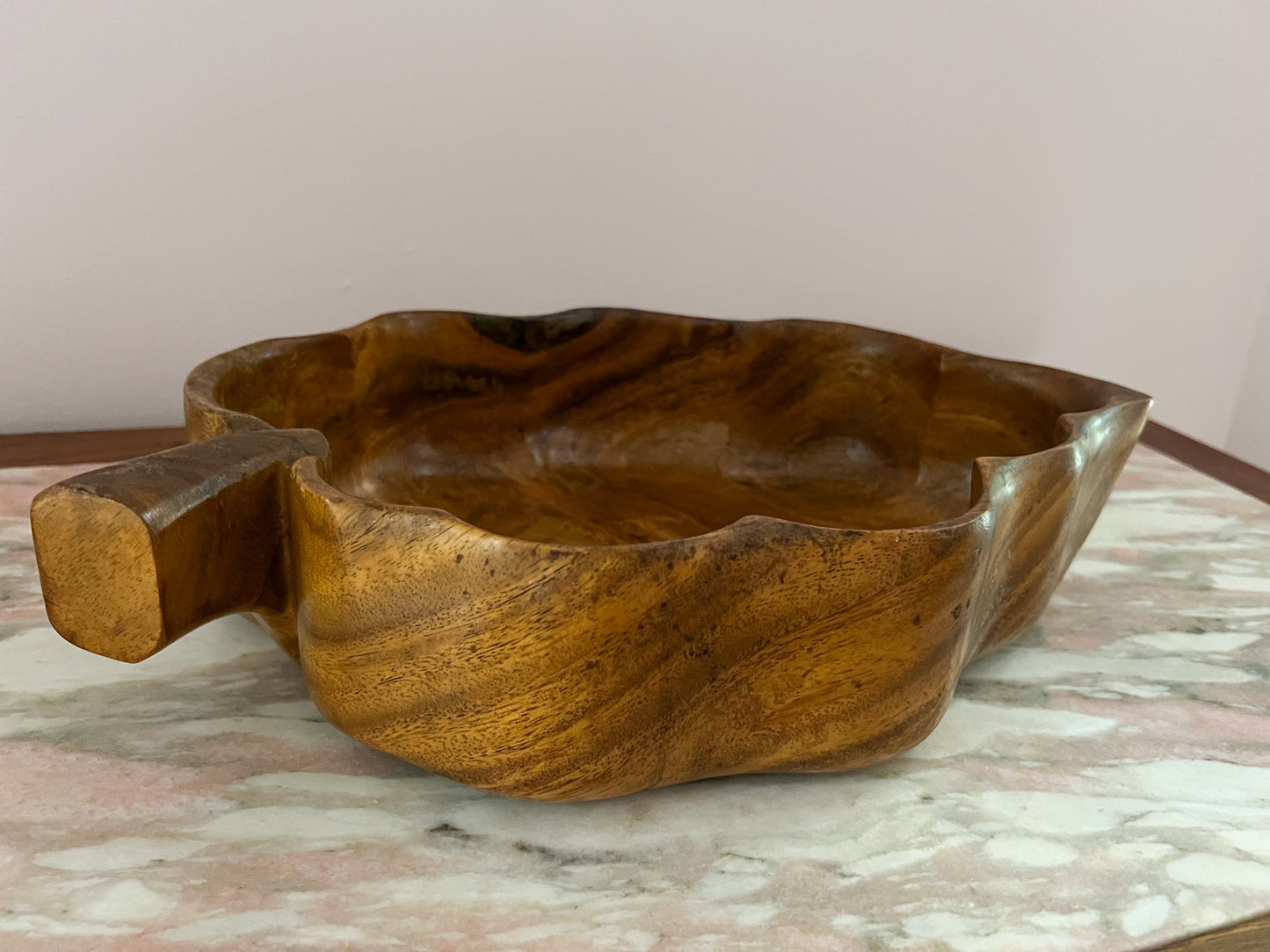 Large Leaf Monkey Pod Wood Bowl