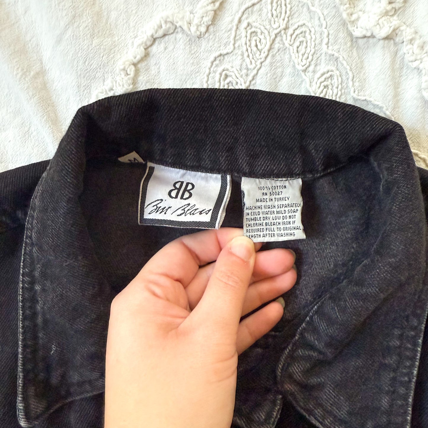 Vintage Bill Blass Black Denim Vest