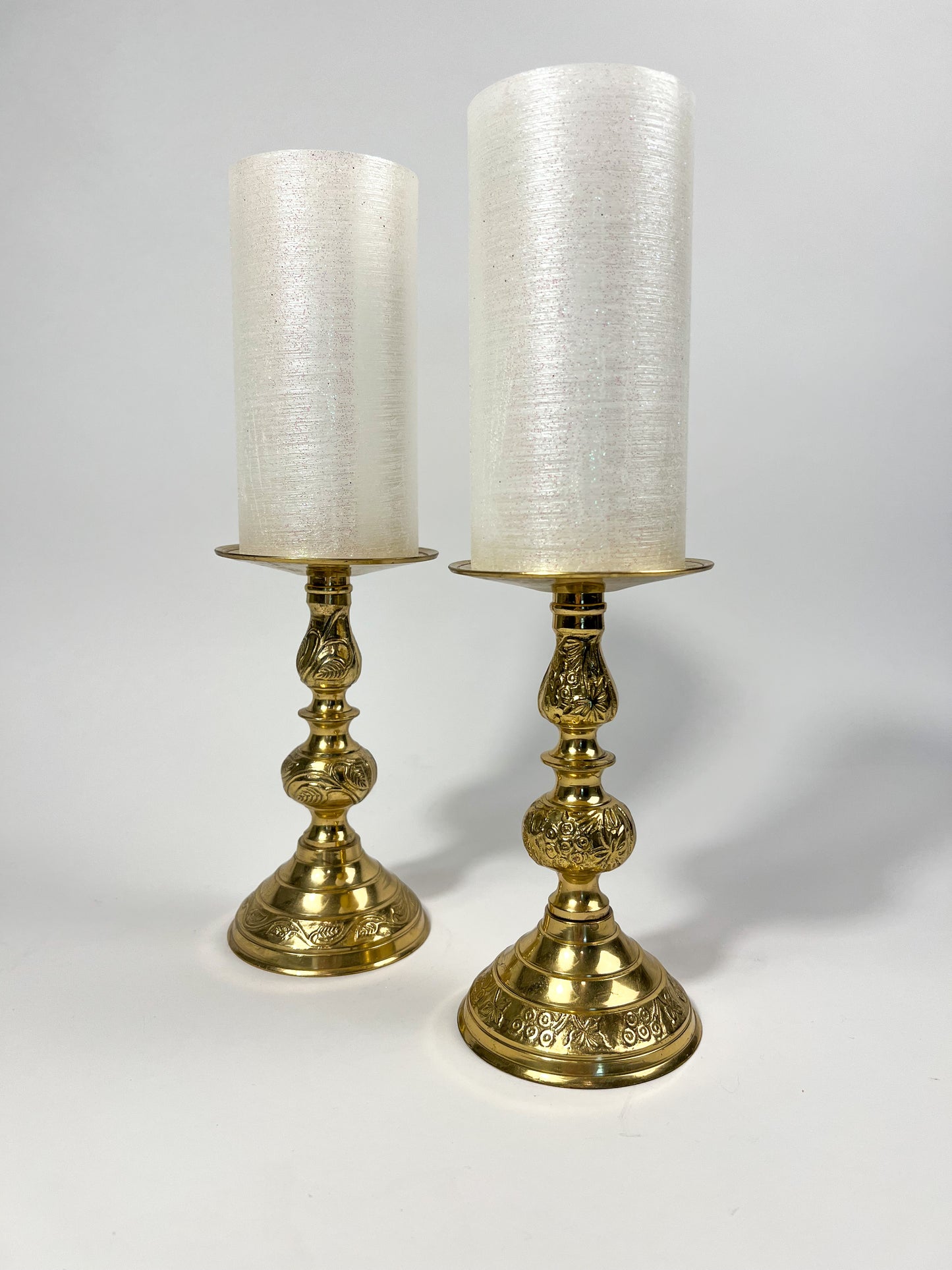 Brass Pillar Candle Holders