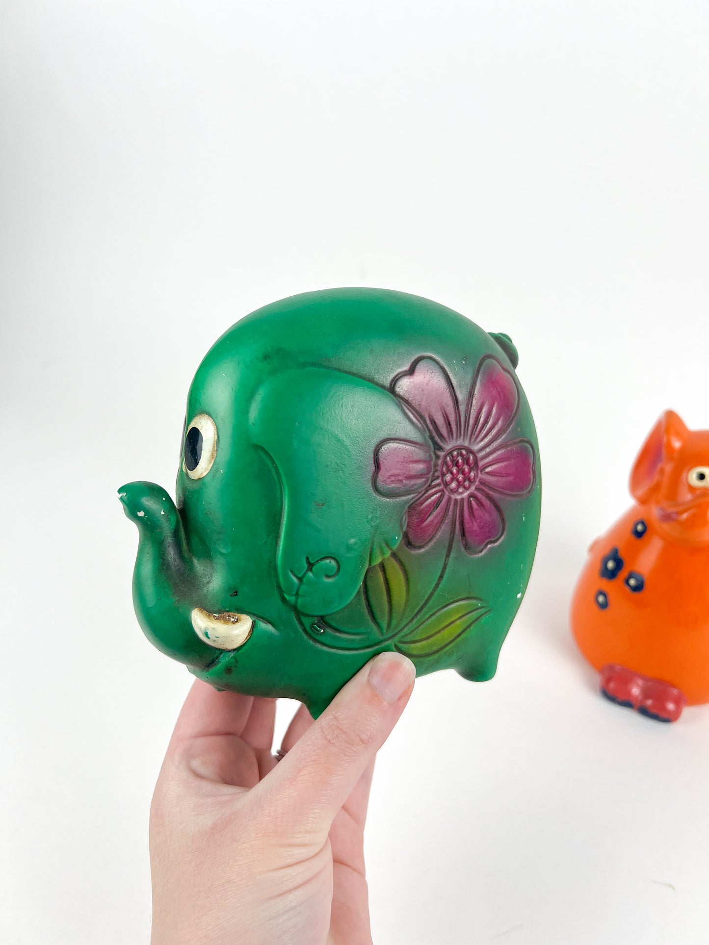 Retro Green Elephant Piggy Bank