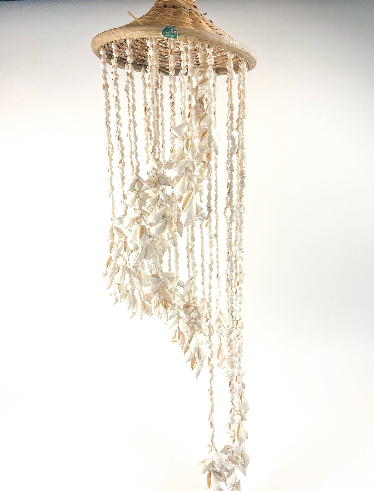 Spiral Bamboo & Seashell Chandelier