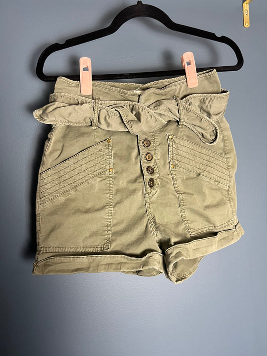 Anthropologie Green Shorts w/ Belt