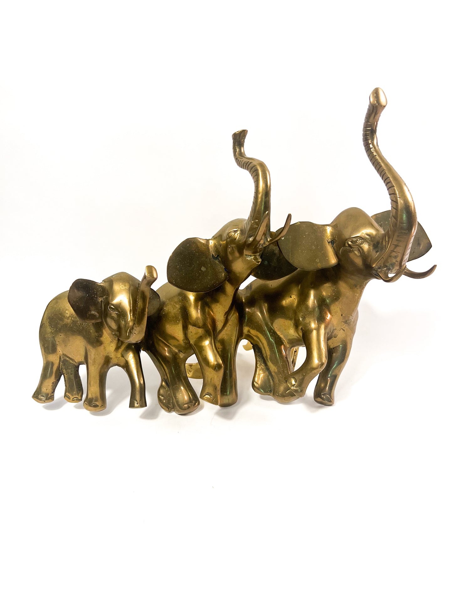 Brass Elephant Family Wall Hanging