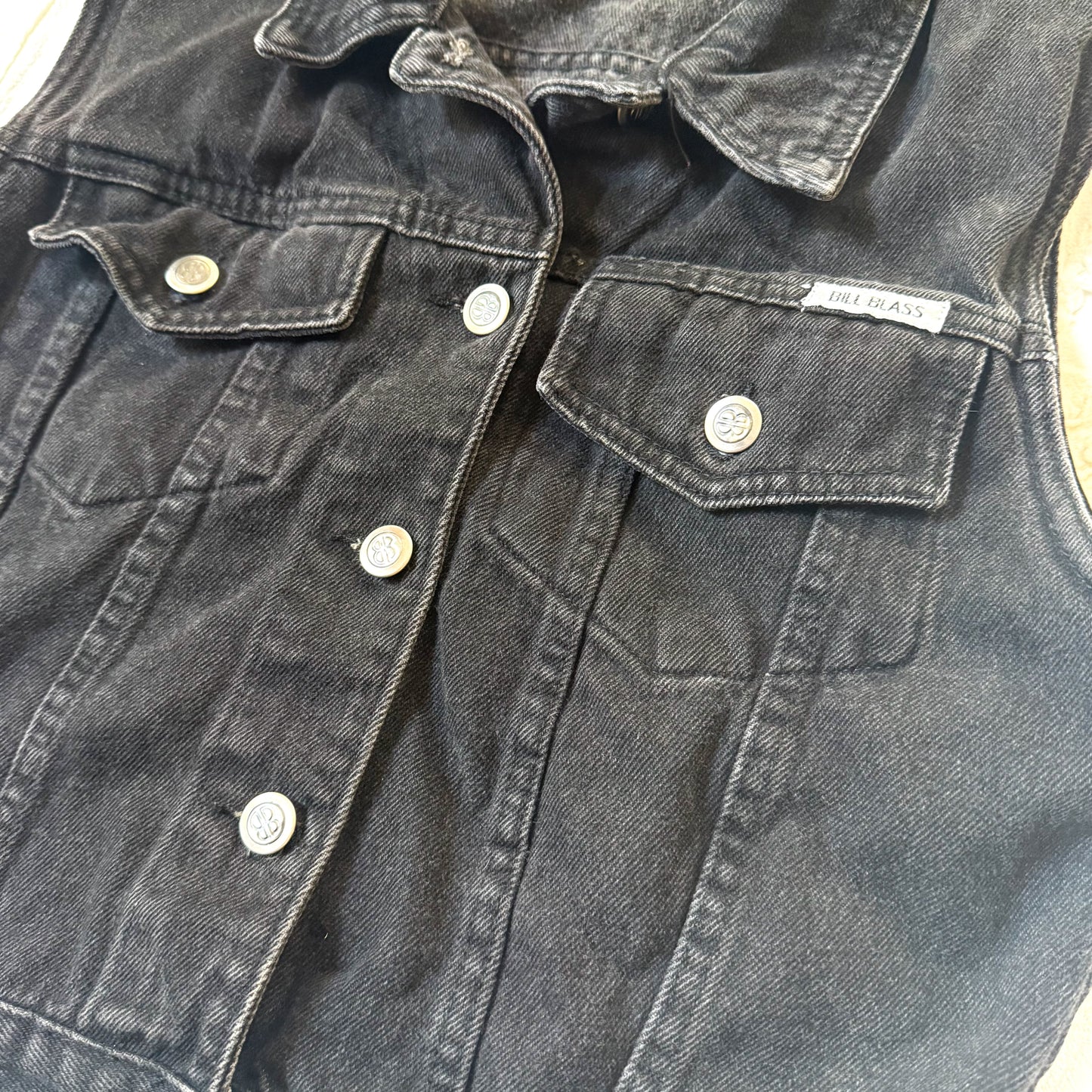 Vintage Bill Blass Black Denim Vest