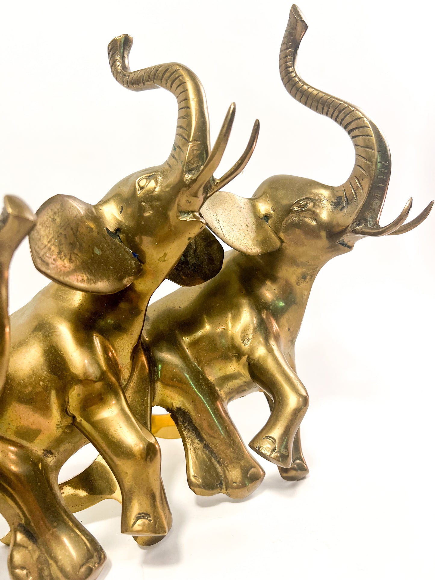 Brass Elephant Family Wall Hanging