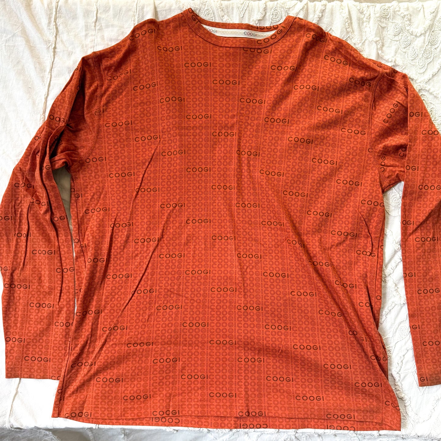 Vintage Coogie Orange Spellout Long Sleeve Shirt