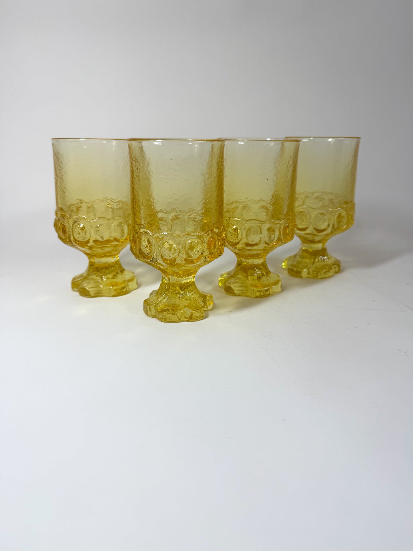 Tiffin Franciscan Madiera Cornsilk Glass Goblets - Set of 4
