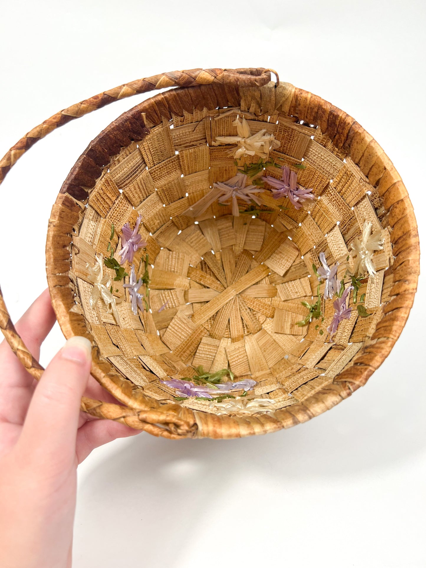 Raffia Embroidered Planter Basket