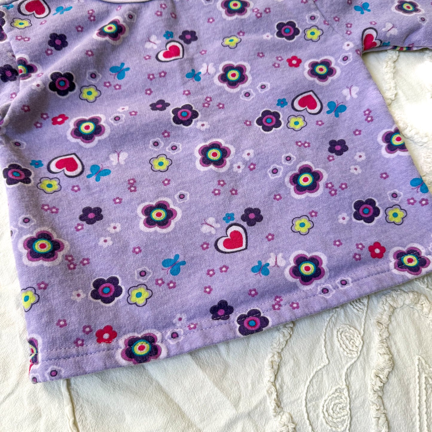 Kid Connection Purple Floral Sweater
