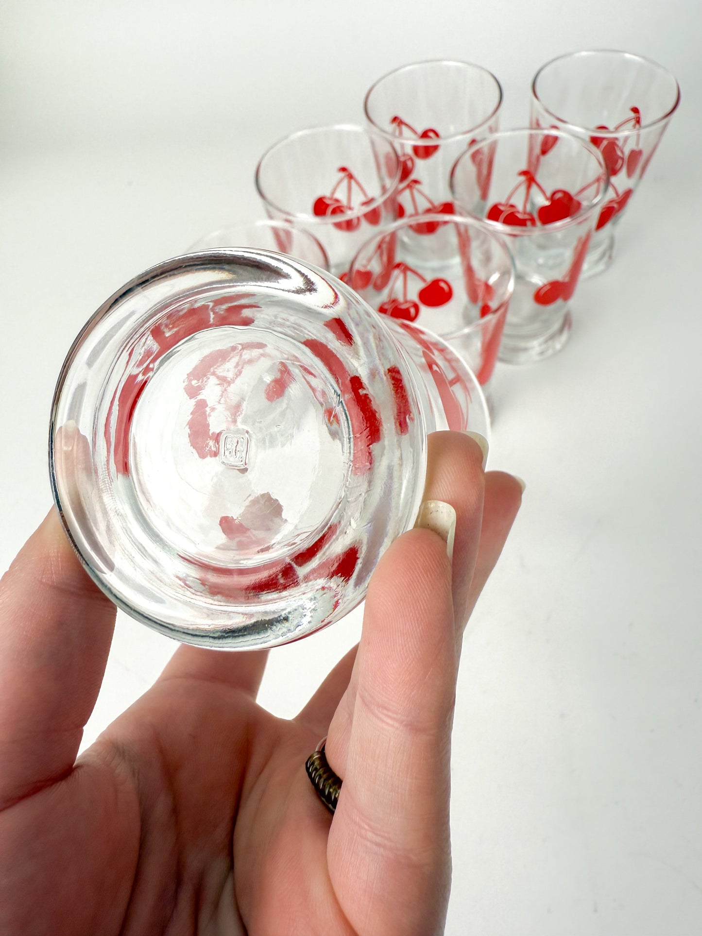 Vintage Libbey Cherry Clusters Juice Glasses - Set of 7