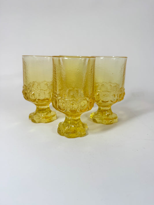 Tiffin Franciscan Madiera Cornsilk Glass Goblets - Set of 4