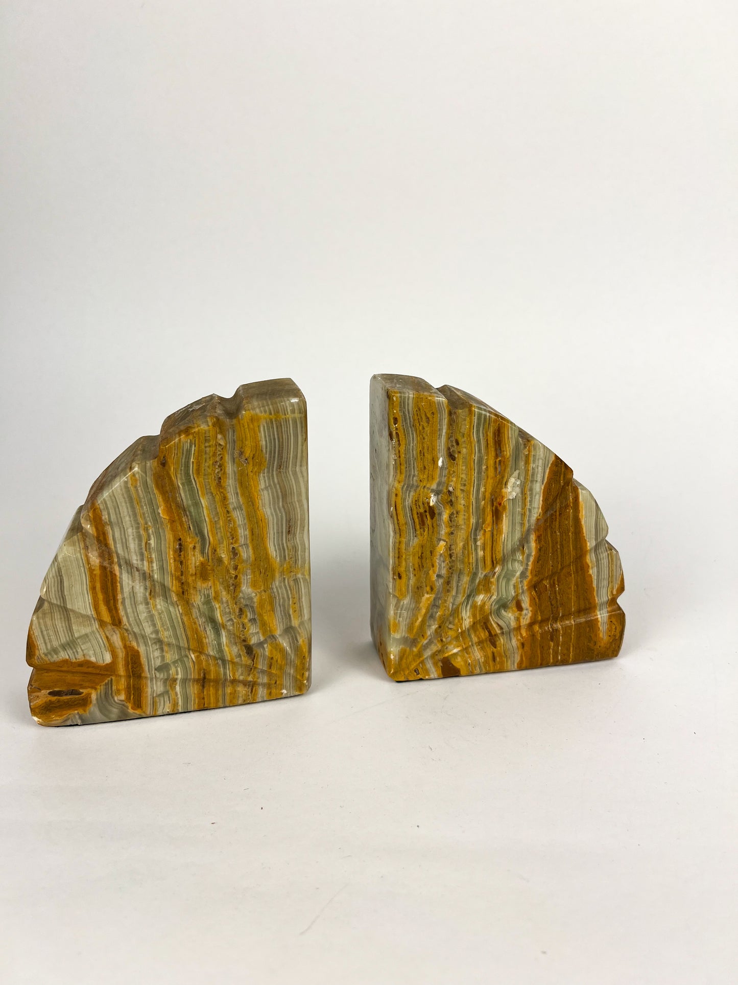 Banded Onyx Fan Bookends