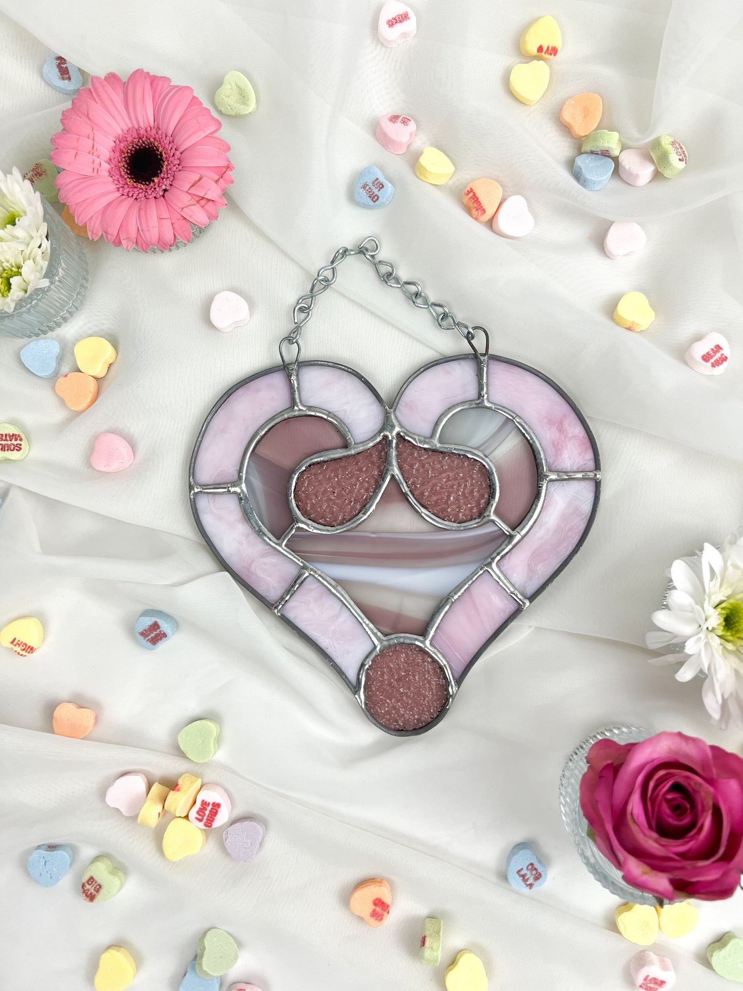 Stained Glass Heart Suncatcher