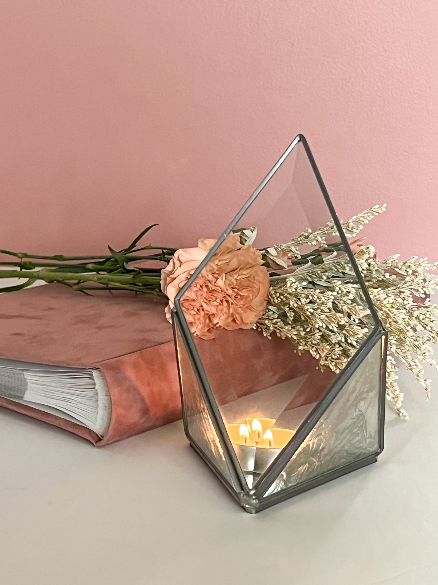 Glass & Mirrored Tealight Holder