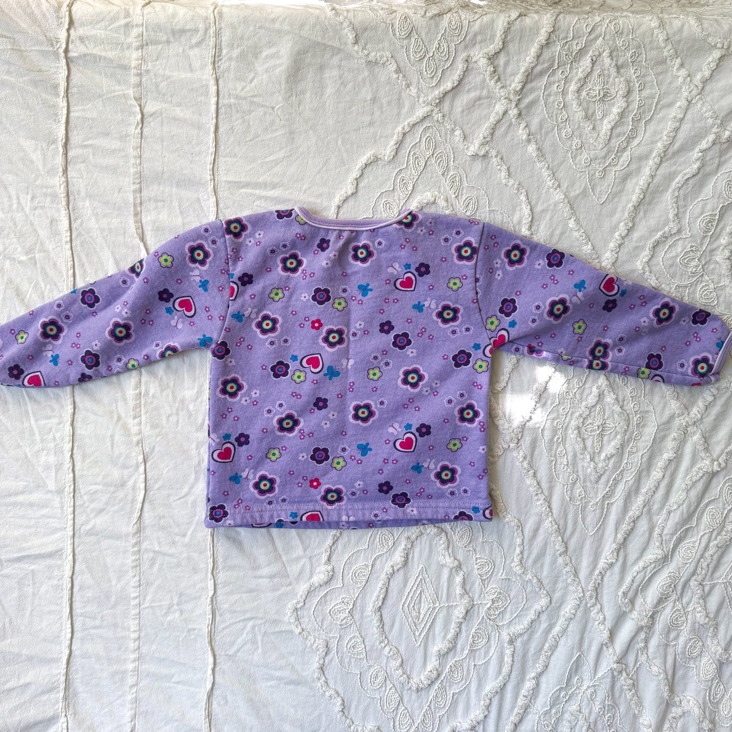 Kid Connection Purple Floral Sweater