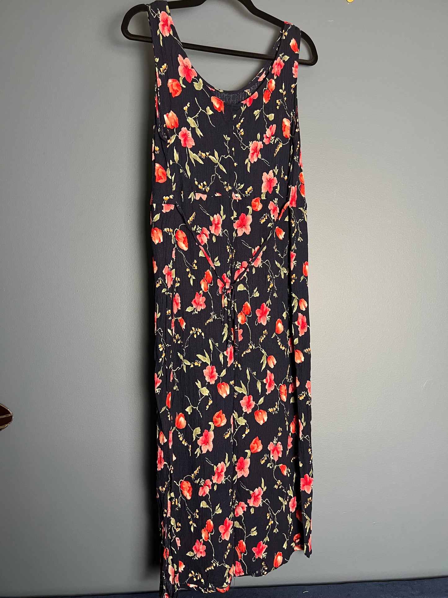 R&K Navy Dress w/ Pink Flowers