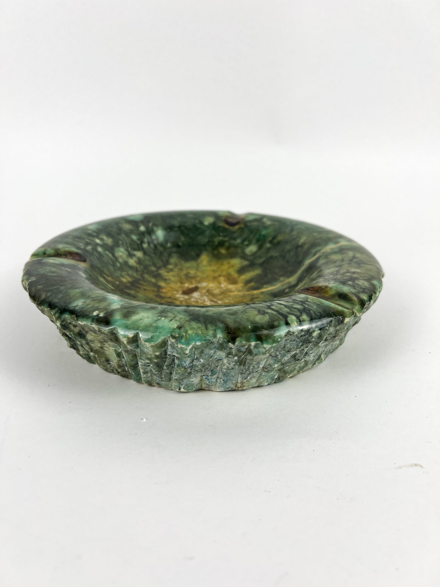 Green Raw Edge Alabaster Ashtray