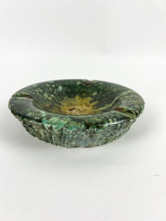Green Raw Edge Alabaster Ashtray
