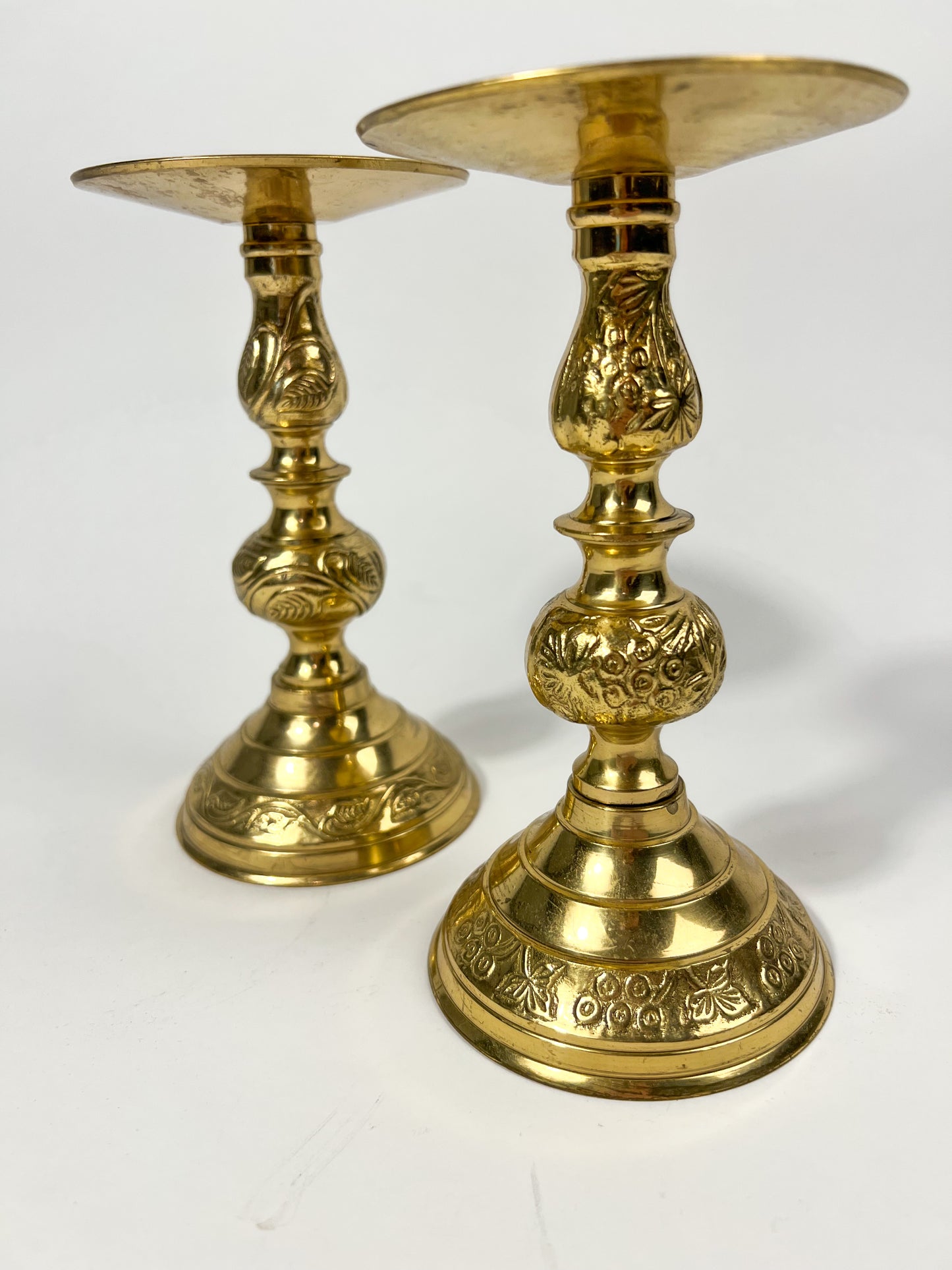 Brass Pillar Candle Holders