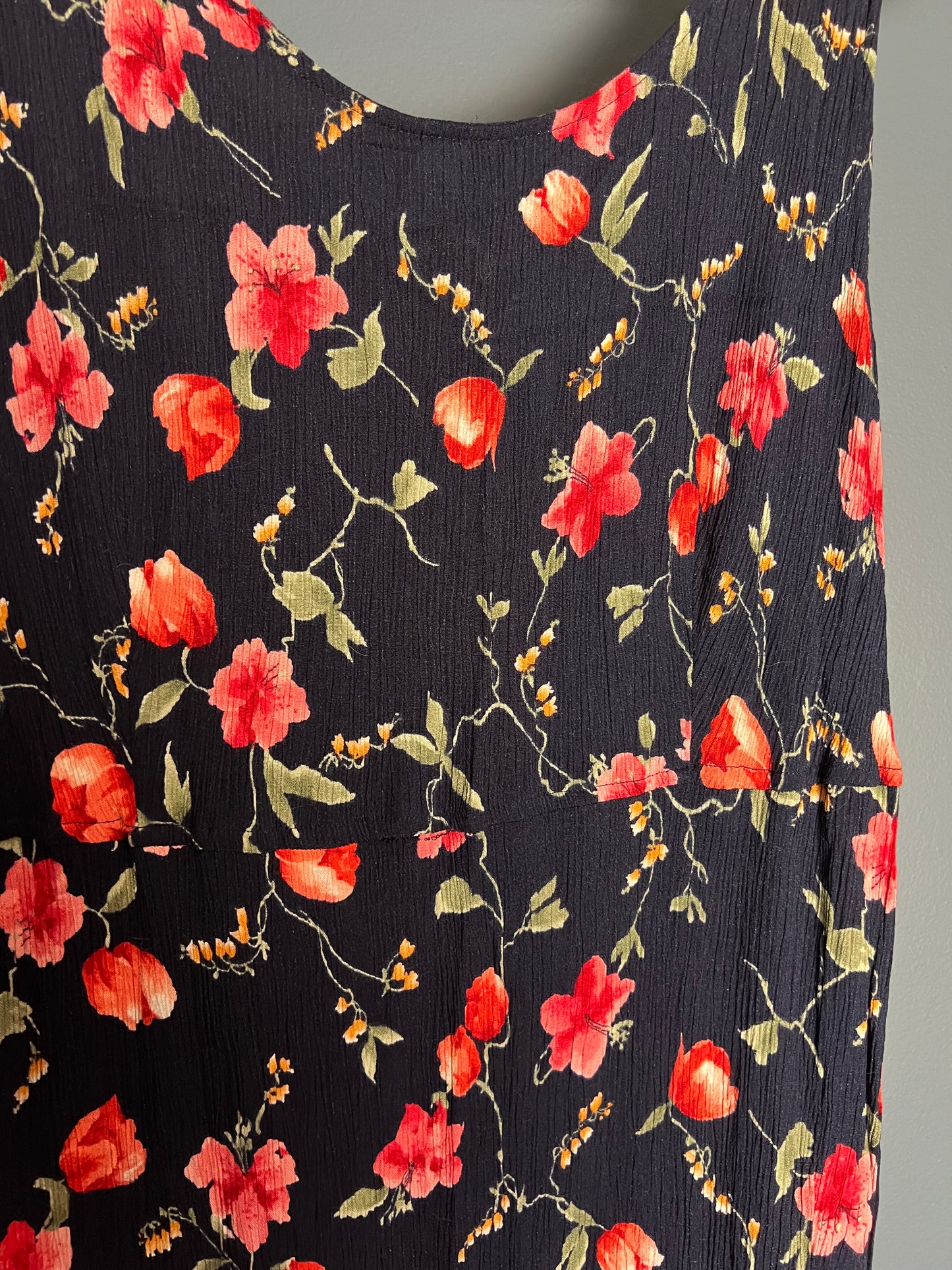 R&K Navy Dress w/ Pink Flowers