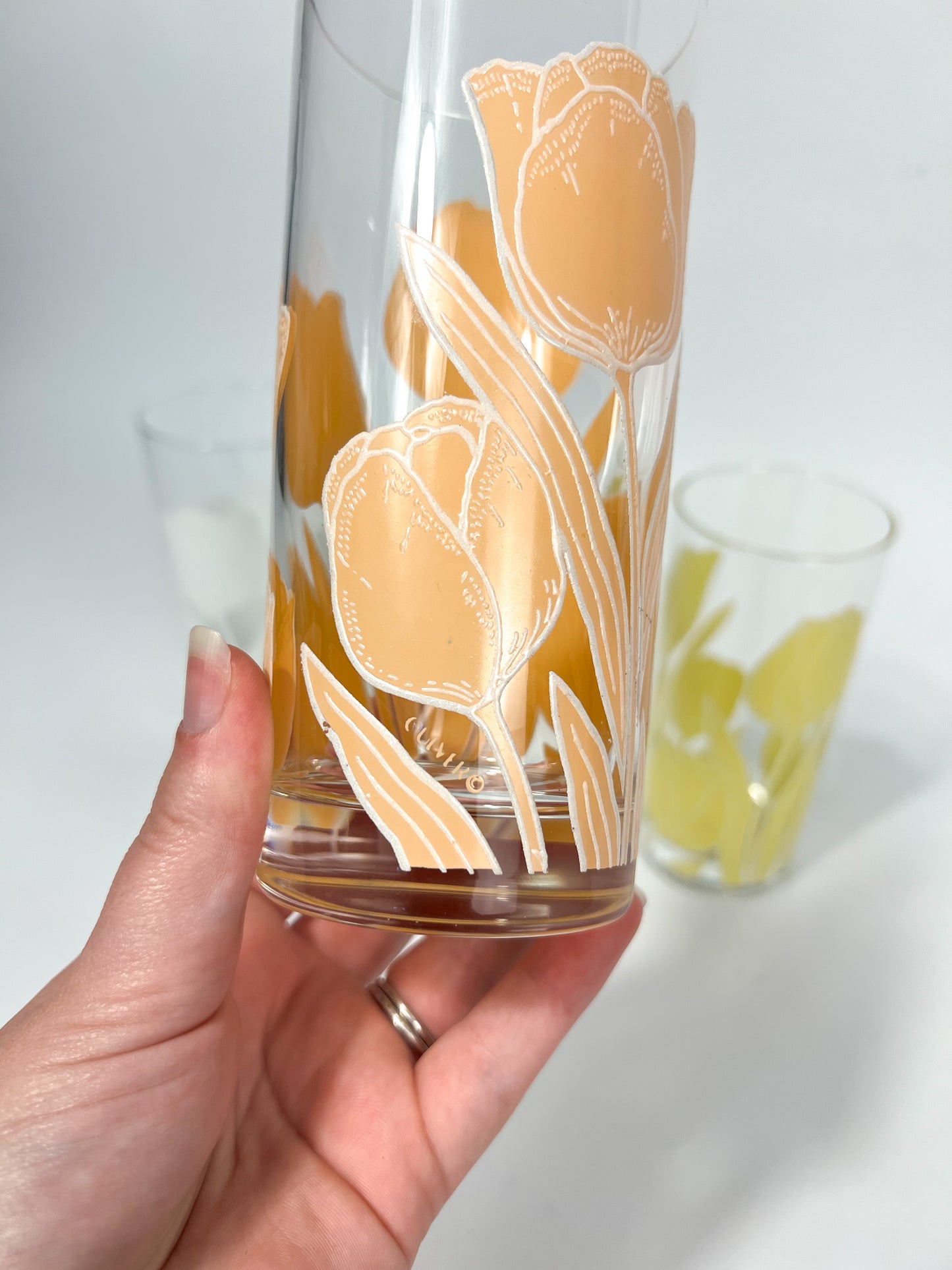 Culver Pastel Tulip Highball Glasses