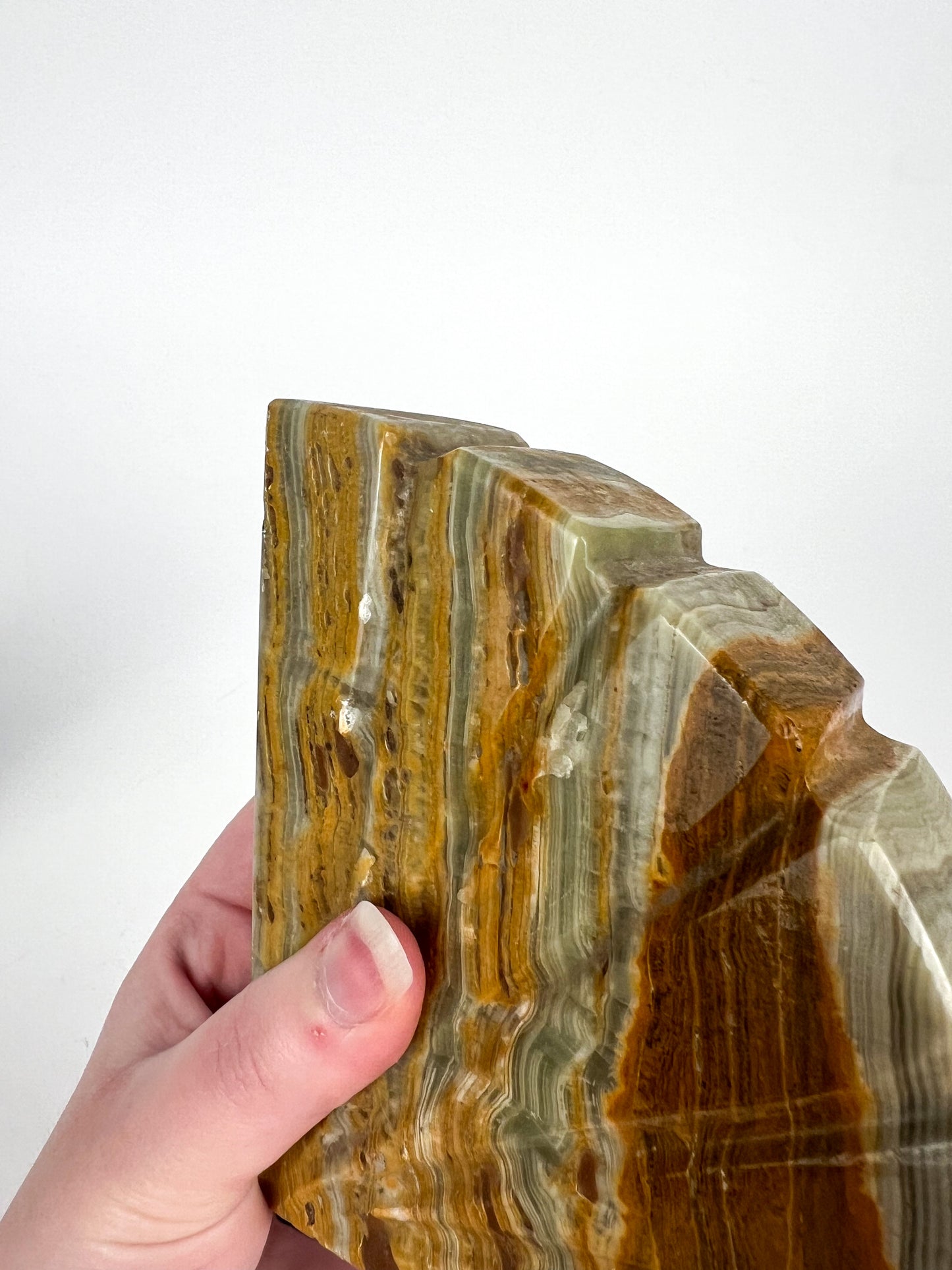 Banded Onyx Fan Bookends